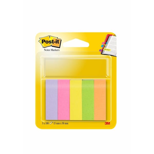 5 bloc marque-page post-it 100F 15x50mm