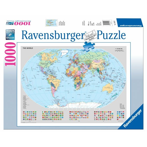 Ravensburger Puzzel Staatkundige Wereldkaart - 1000 Stuks