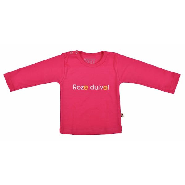 T-Shirt Roze Duivel Korte Mouw Maat 62/68