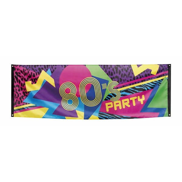 POLYESTER BANNER '80'S PARTY' (74 X 220 CM)