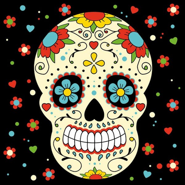 Servet Mexican Skull Zwart 