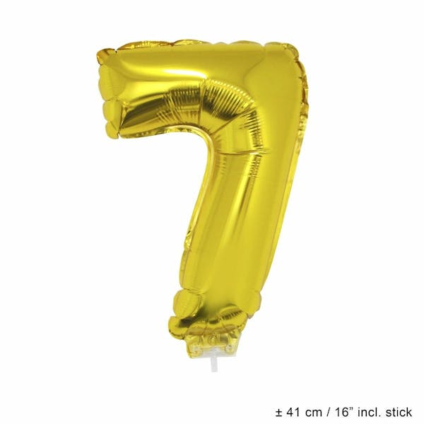 Helium Ballon Nummer 7 - Goud - 41 Cm