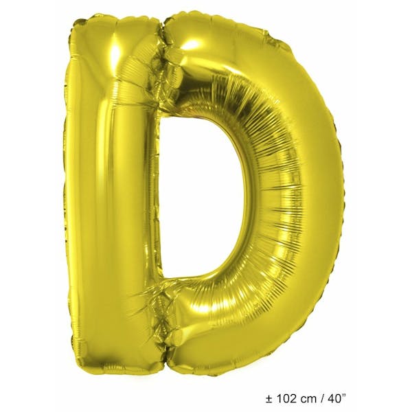 Helium Ballon Letter D - Goud - 102 Cm