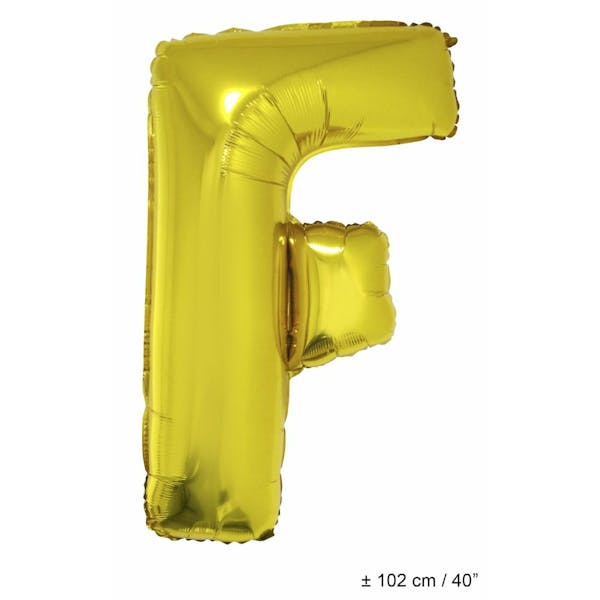 Helium Ballon Letter F - Goud - 102 Cm