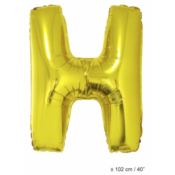 Helium Ballon Letter H - Goud - 102 Cm