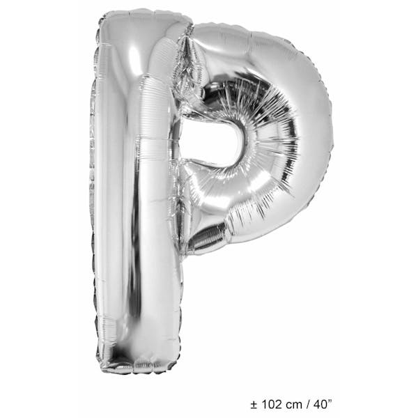 Helium Ballon Letter P - Zilver - 102 Cm