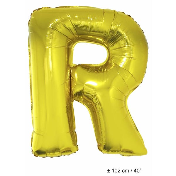 Helium Ballon Letter R - Goud - 102 Cm