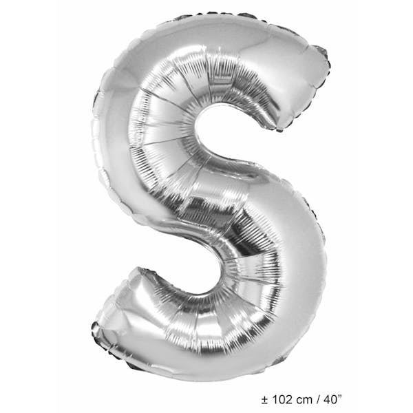 Helium Ballon Letter S - Zilver - 102 Cm