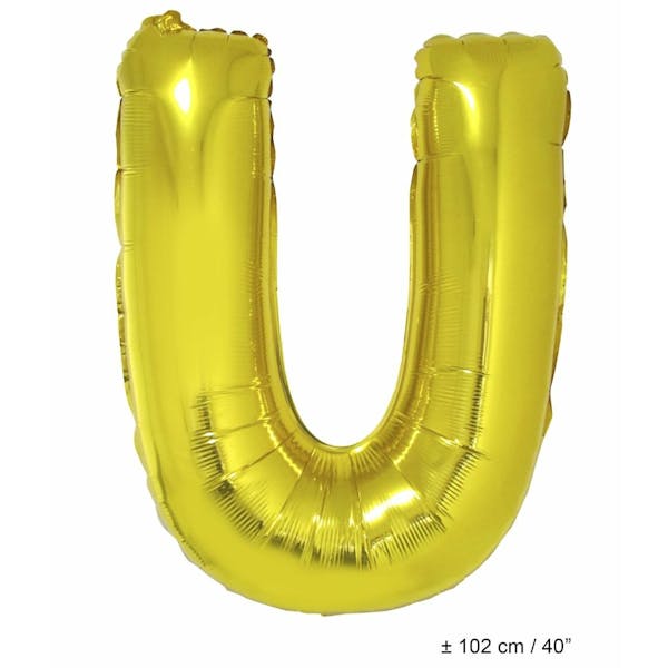 Helium Ballon Letter U - Goud - 102 Cm
