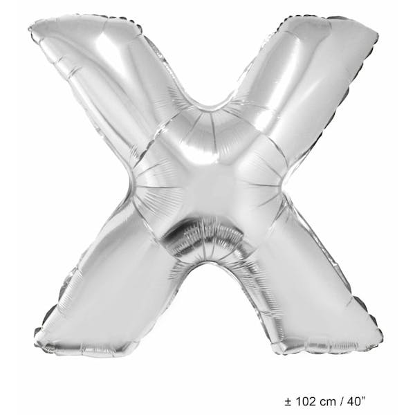 Helium Ballon Letter X - Zilver - 102 Cm