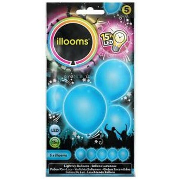 Illooms LED Ballonnen Blauw (5-pack)