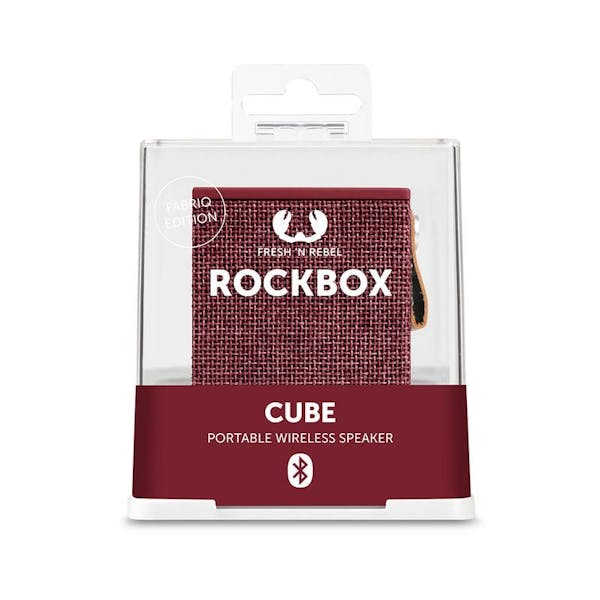 Fresh 'n Rebel Rockbox Cube Fabriq Edition Bluetooth Speaker Ruby