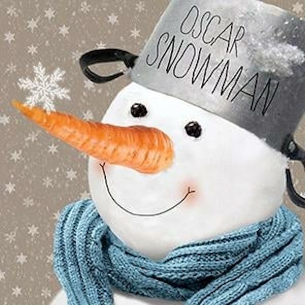 Servetten Sneeuwpop Oscar Snowman - 25X25Cm