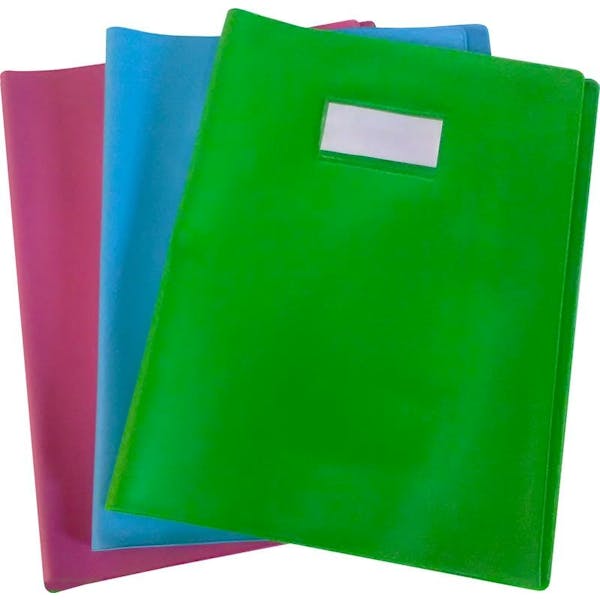 Couvre-cahiers A4 assortis rose/bleu/vert