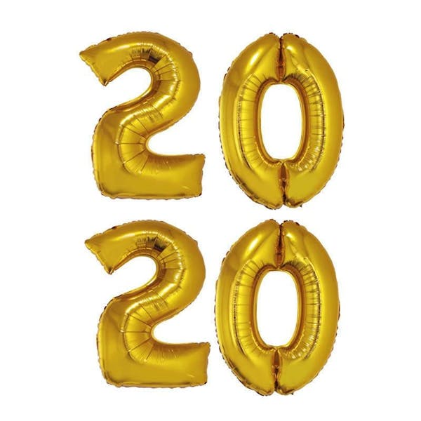 Set Folieballon 2020 Goud