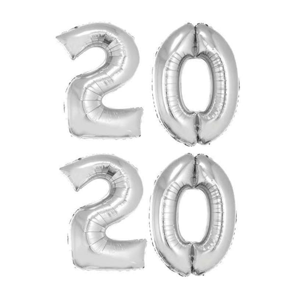 Set Folieballon 2020 Zilver