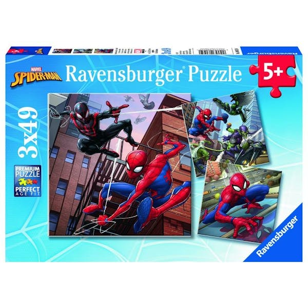 Ravensburger Puzzel Spiderman In Actie - Drie Puzzels - 49 Stuks - Kinderpuzzel