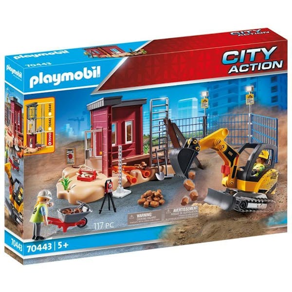 Playmobil 70443 City Action Mini graafmachine met bouwonderdeel