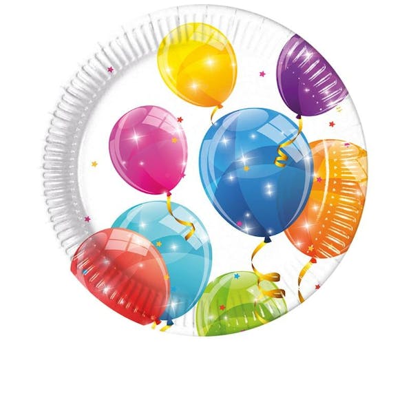 Bord Sparkling Balloons 23 cm 8 stuks
