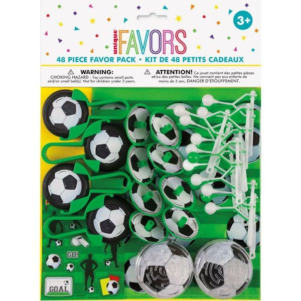 3D Soccer Favor Pack, 48 stuks