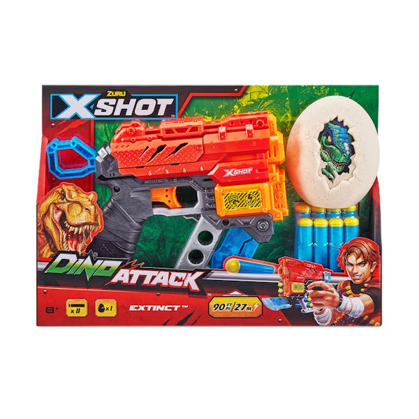 X-Shot Dino Extinct blaster met 8 pijltjes