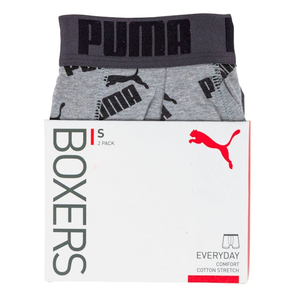 PUMA PACK 2 BOXERS COMFORT STRETCH GRIS