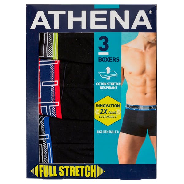 ATHENA PACK 3 BOXERS FULL STRETCH 6