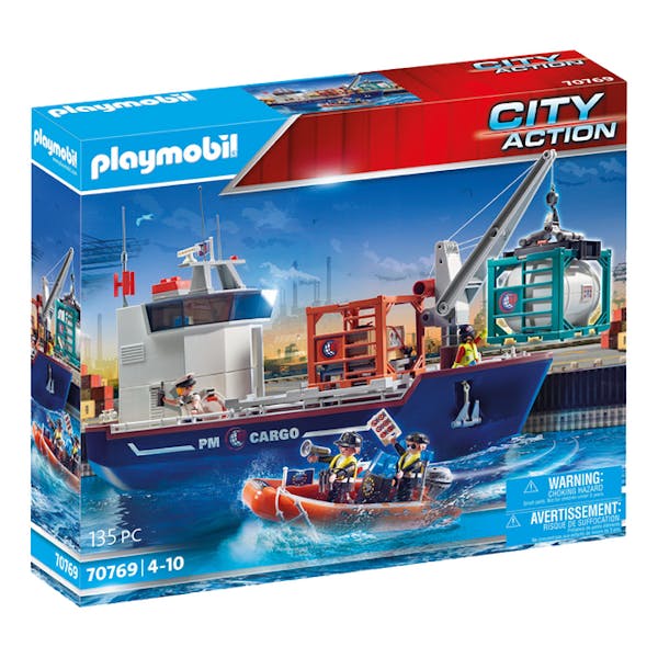PLAYMOBIL City Action Groot Containerschip Met Douaneboot - 70769